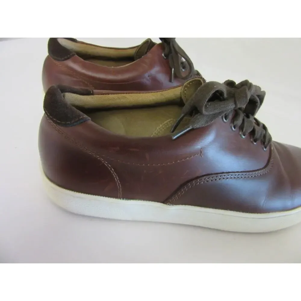 ALDO Men's Brown Leather Low Top 9.5 Lace Up Sneakers